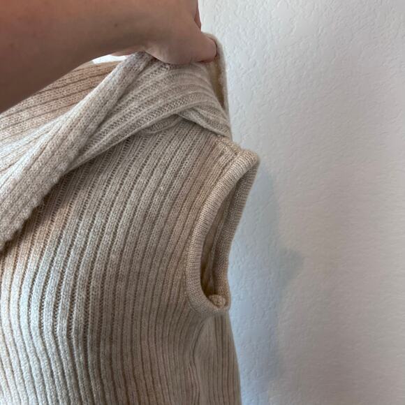 ASOS DESIGN One Shoulder Knit Sweater Off Shoulder In Oatmeal - Picture 6 of 10